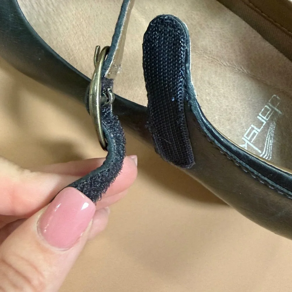 Dansko Fawna Black Leather Mary Jane Comfort Shoes EU 37 US 6.5-7 Comfort
